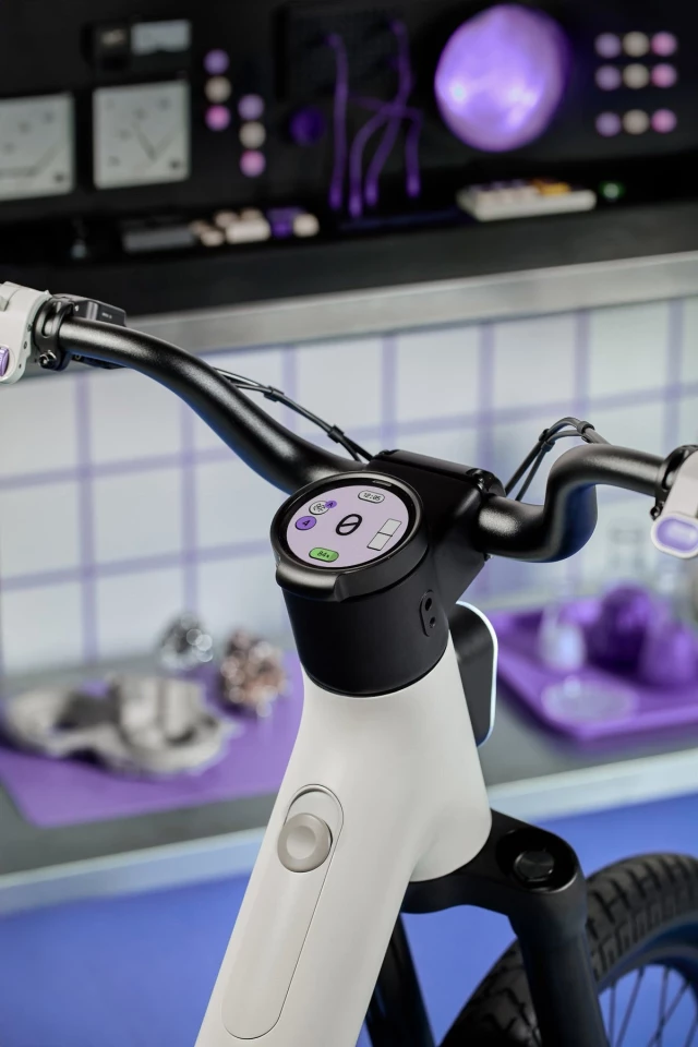 The onboard 5-inch touchscreen displays navigation, audio controls, and riding info