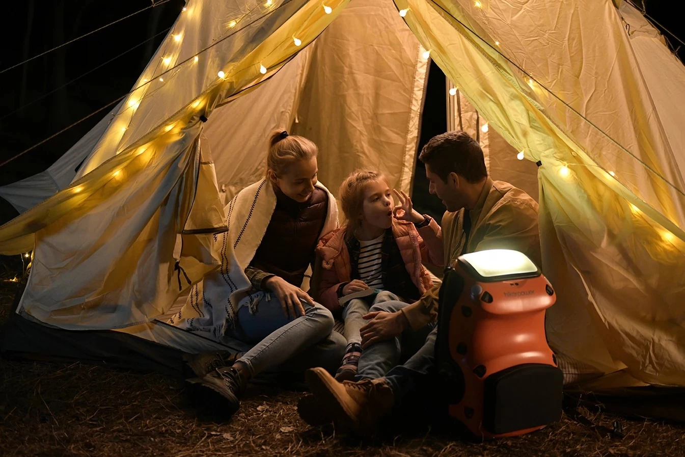 The Hikerpower can power external lights, or serve as a light source itself