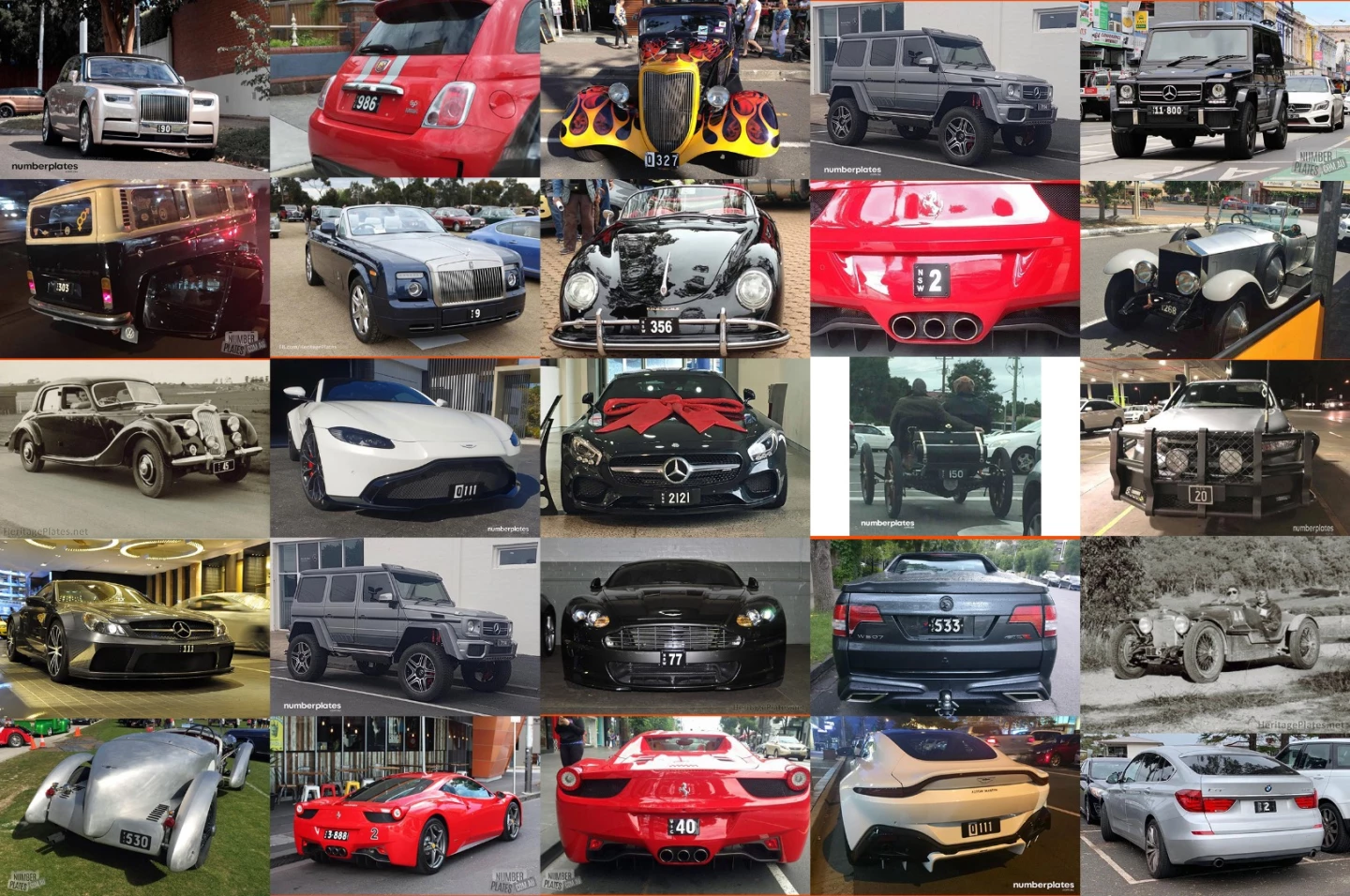 A selection of heritage number plates from the Facebook page of Heritage Number Plate Spotting