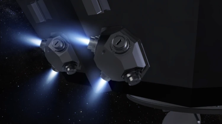 Artist's impression of micro-newton thrusters on an eLISA satellite (Image: AEI/MM/exozet)