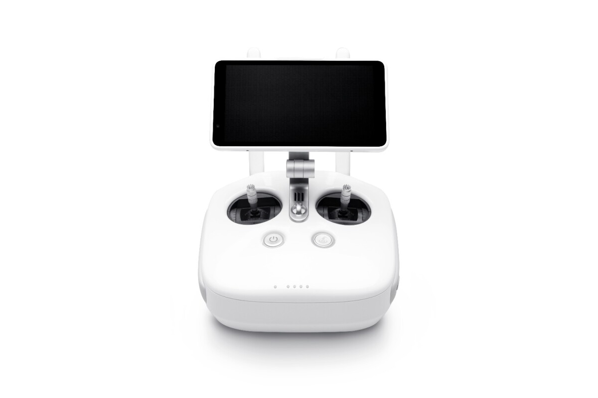 DJI Phantom 4 Pro: touch screen unit has MicroSD card and HDMI out to encourage instant editing and sharing of content