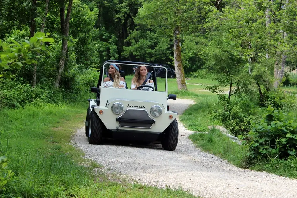 The Lazareth Amphibie is powered by a modest one-cylinder engine, making it a relatively eco-friendly choice for land and water