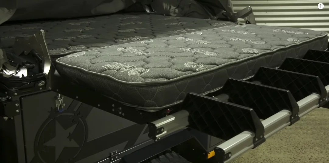 The drop-down ladder design provides a more staircase-like climb to bed, with oversized rungs/treads and a handrail