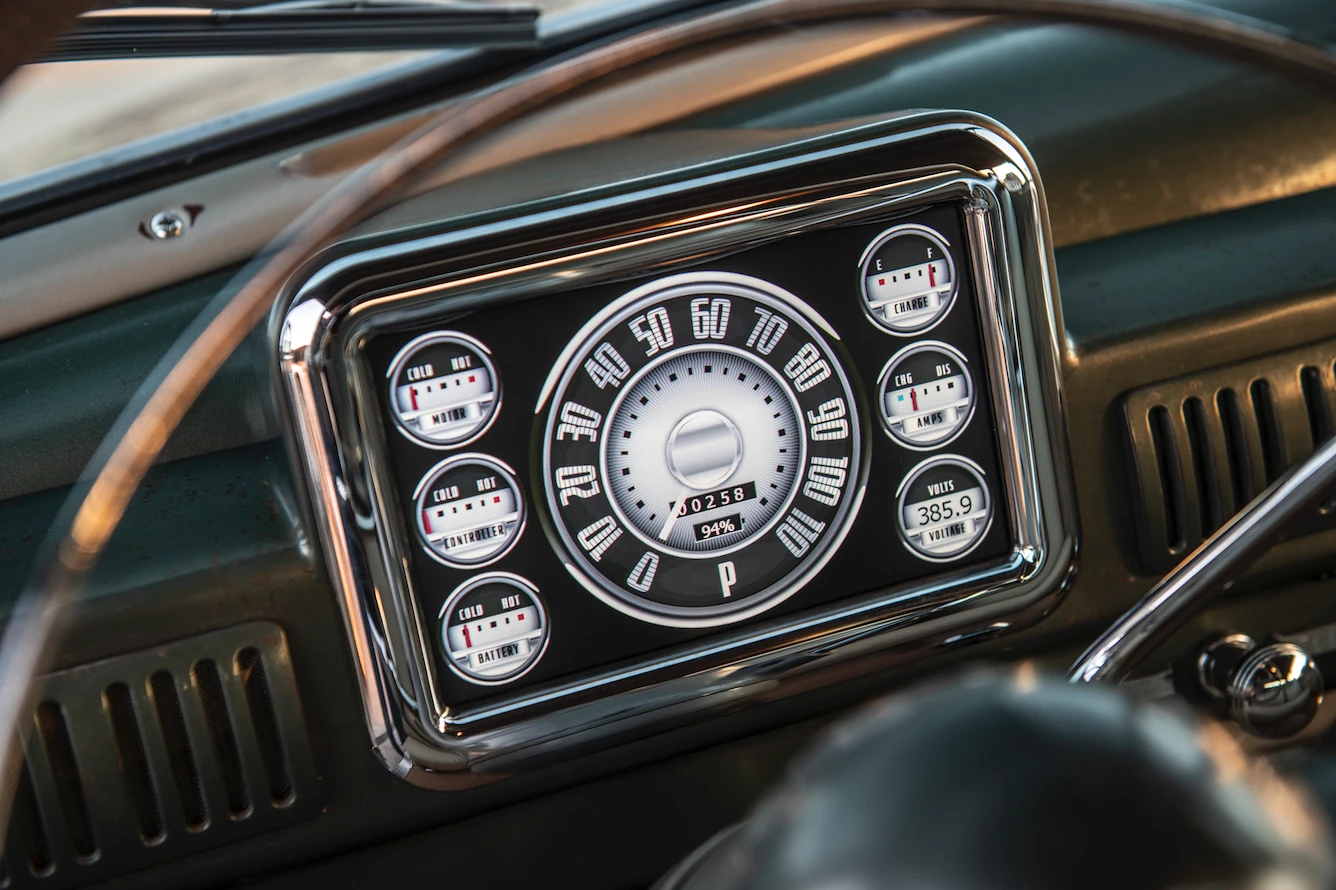 The digital instruments have a classic face and bezel