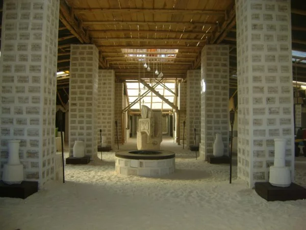 The walls, floors, ceilings, and even some of the furnishings such as chairs, tables, beds and sculptures are all made of salt