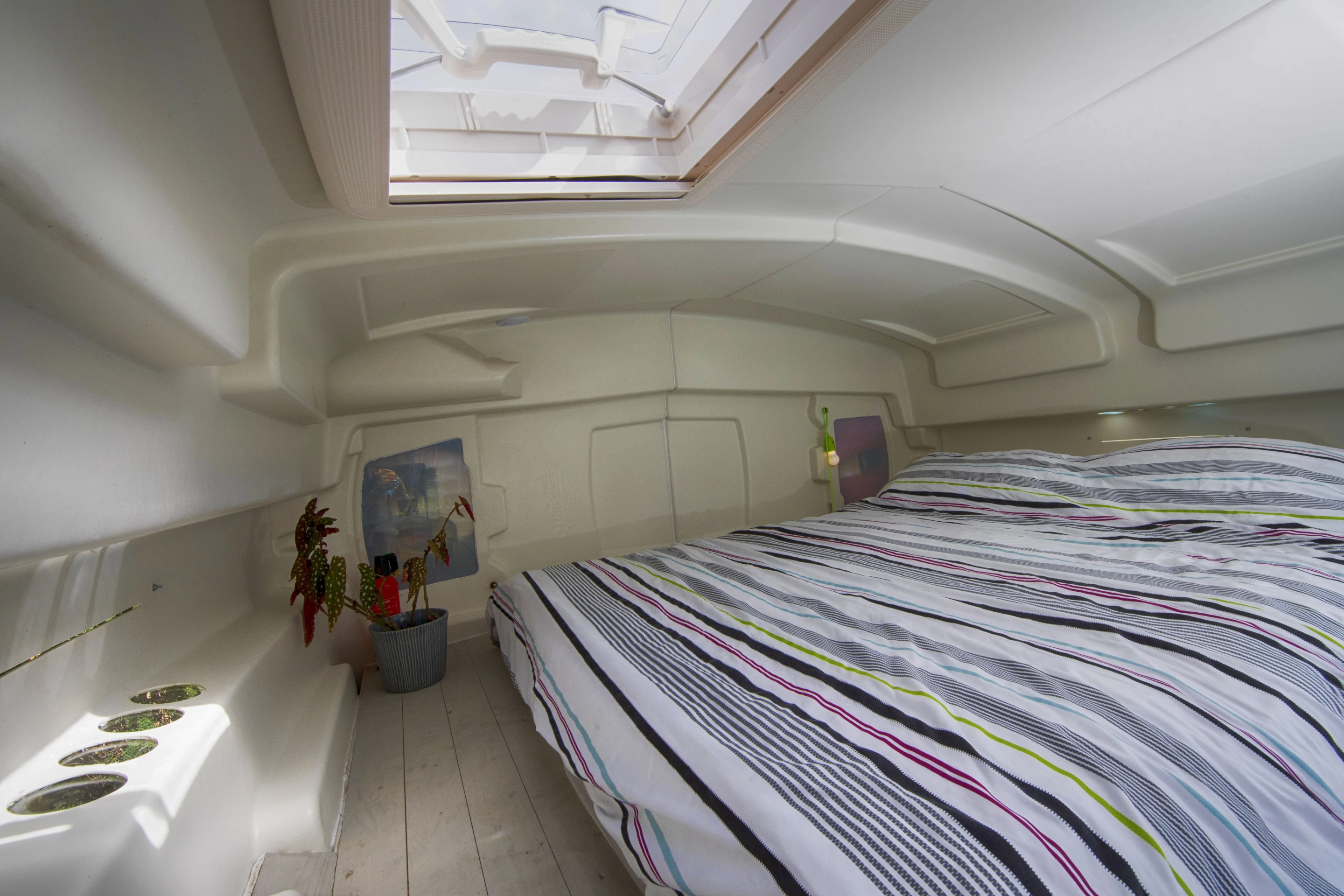 Scuba's interior is very snug but it does contain a double bed for those willing to