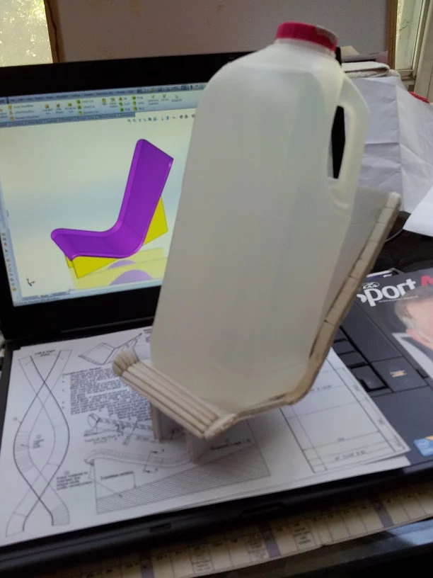 Seat prototype for MakerPlane showing scale (Image: MakerPlane)