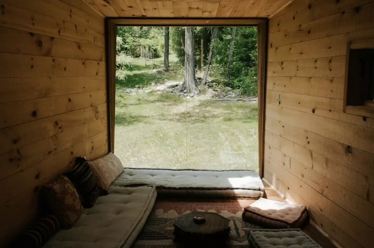 Second lounge area is located at the base of the dwelling