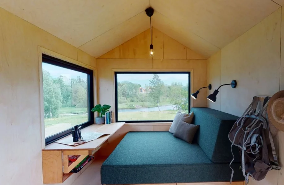 The architects have designed a multi-functional living space to accommodate a family of four