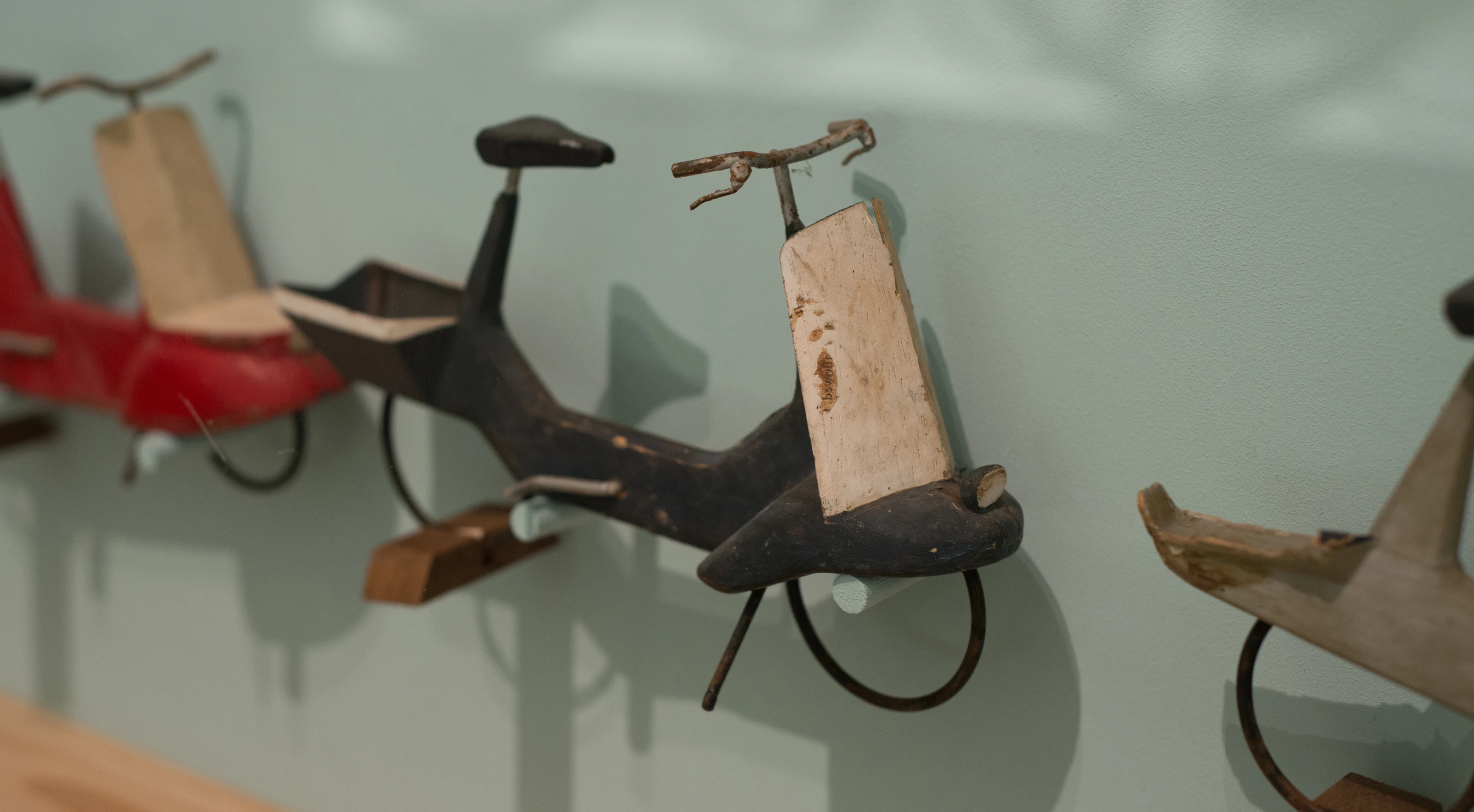 Original wooden prototype models for the Moulton Bicycle from 1958