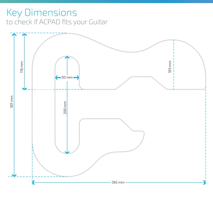 Checking the ACPAD's dimensions can help understand if it fits your guitar