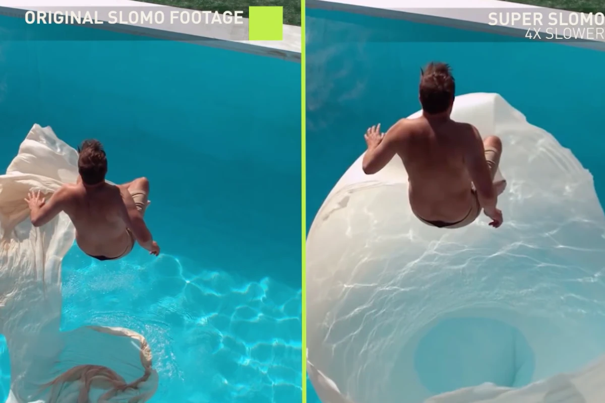 The system can artificially generate intermediate frames to transform any video into slow-motion footage