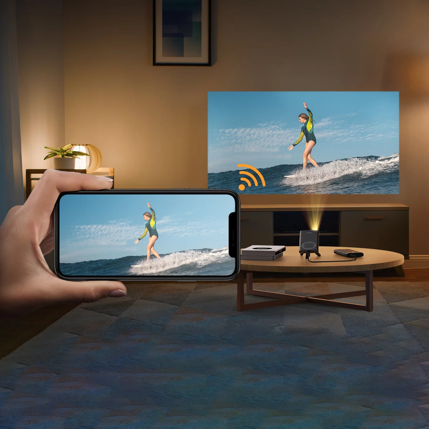 The Pico T1 supports wireless screen mirroring over Miracast, AirPlay and Eshare