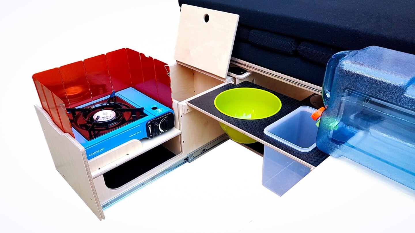 Campal allinone camper box creates a complete minicampervan for 1,400