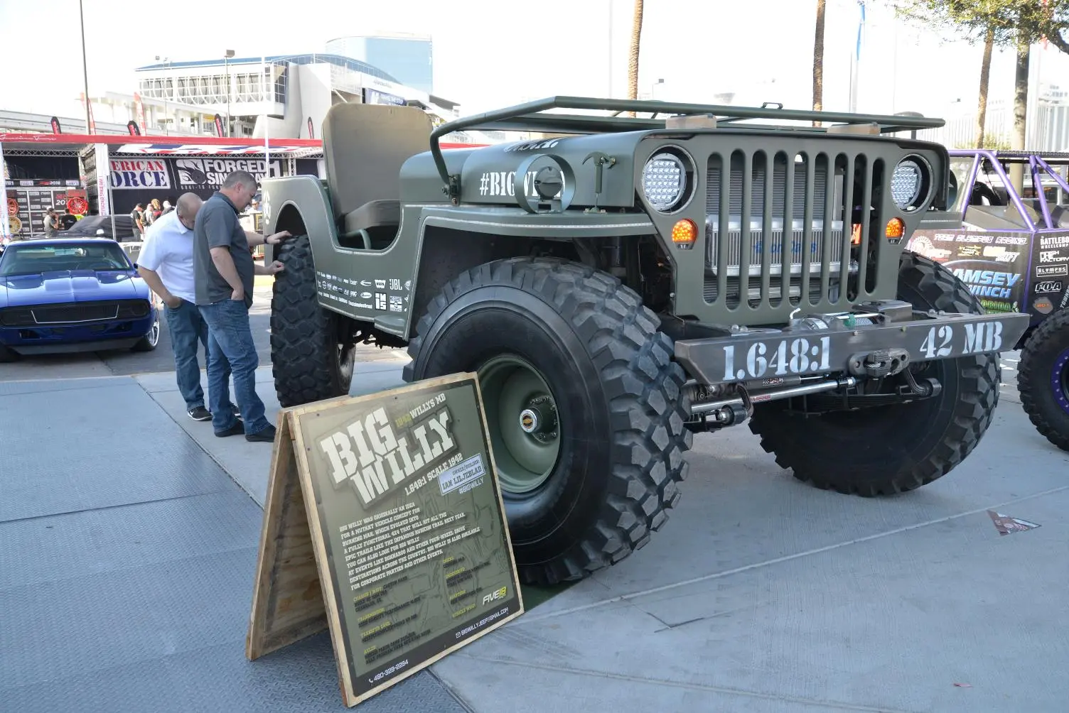 This larger-than-life "Big Willy" is a 1.65:1 fully functional model of a 1942 Willys MB