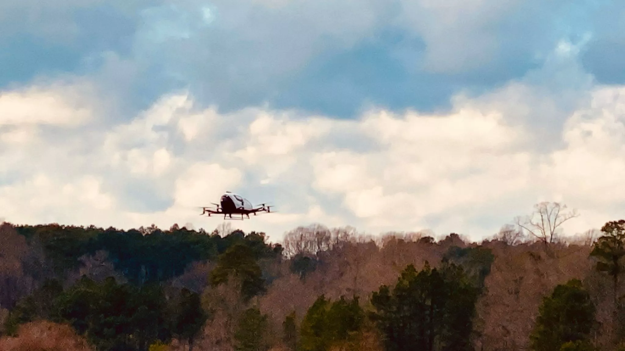 The Ehang 216 was unmanned during the test flight, but wasn't carrying passengers