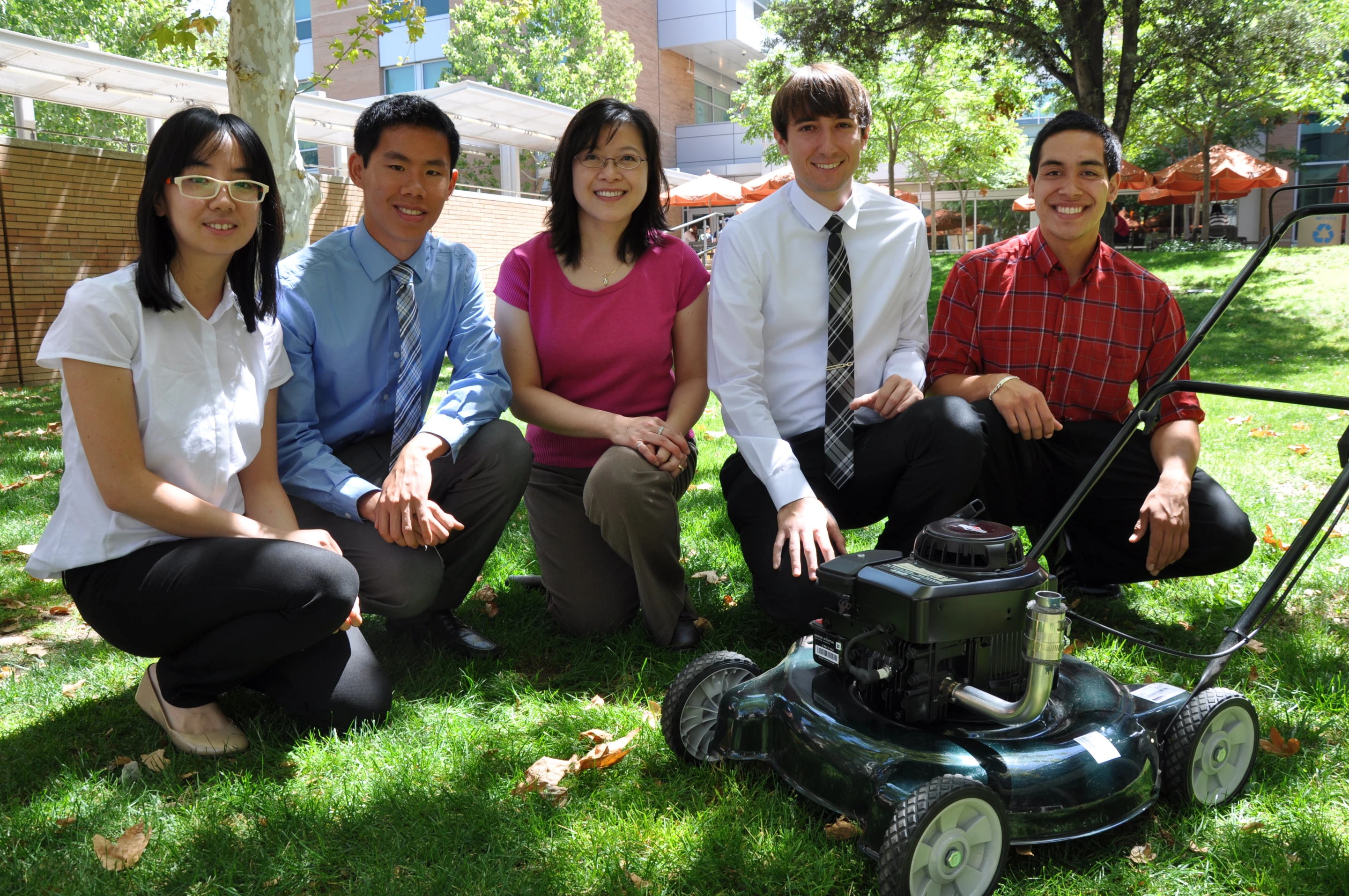 This year's team, from left: Wartini Ng, Timothy Chow, advisor Kawai Tam, Jonathan Matson and Brian Cruz