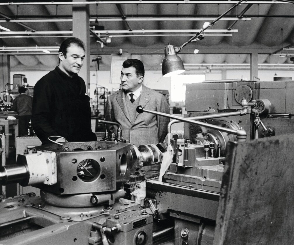 Ferruccio, who's office purposely overlooked the plant, was constantly on the shop floor overseeing quality control, manufacturing, design and production