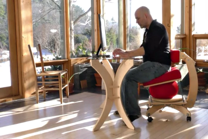 The Sprang Chair is designed to encourage active sitting, which is believed to be the key to staying healthy while sitting for long periods of time