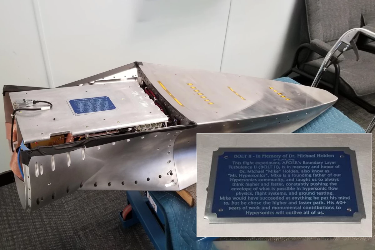 The AFRL's Bolt II hypersonic research vehicle is dedicated to the late Dr. Michael Holden, a leader in hypersonics since the 1960s