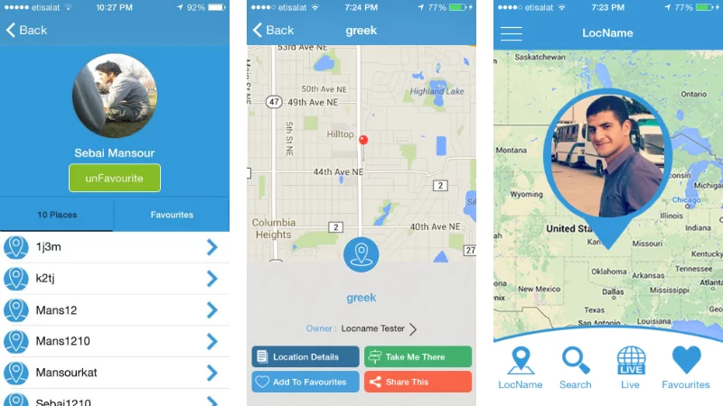 LocName allows users to share place location information via a URL and mobile app, as well as navigate to a location