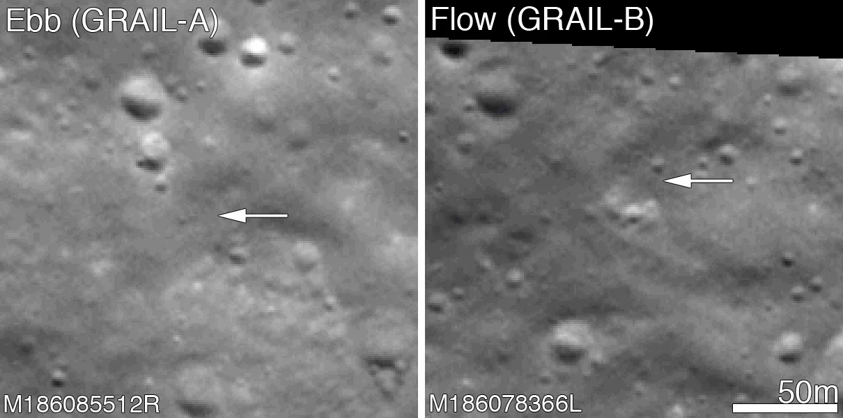 Comparison of GRAIL A and B before impact (Image: NASA)