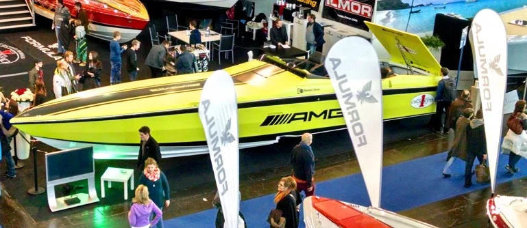 We took a look at the 2013 Cigarette 38 AMG Electric Drive concept boat at last month's 2015 Dusseldorf Boat Show (Photo: C.C. Weiss/Gizmag)