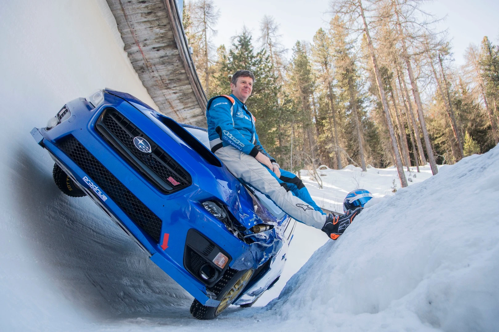 Mark Higgins and his battered Subaru
