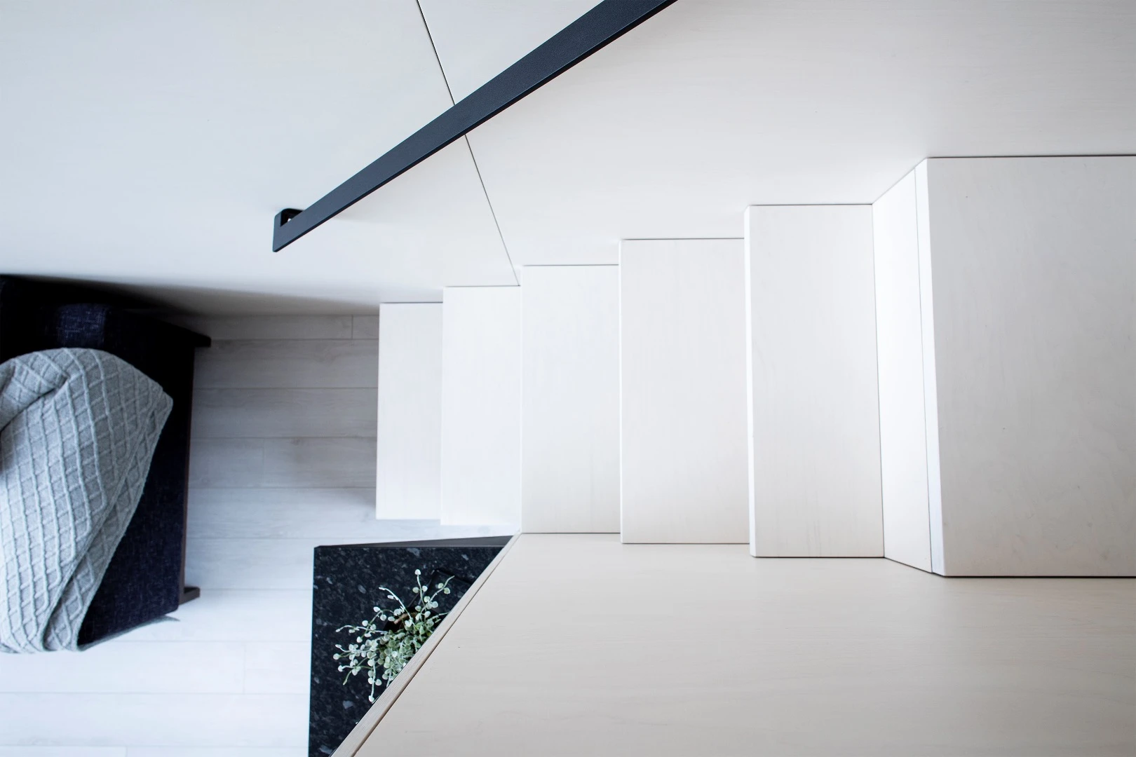 Stairs lead up to the Koda Light model's bedroom. The Koda Light Float has an identical layout.