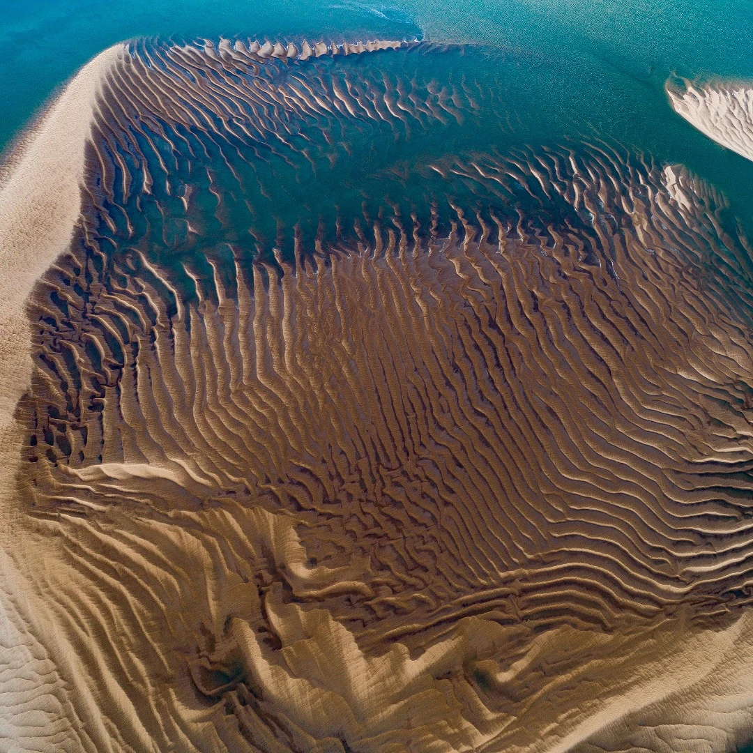 Sand reef on the Atlantic coast, France