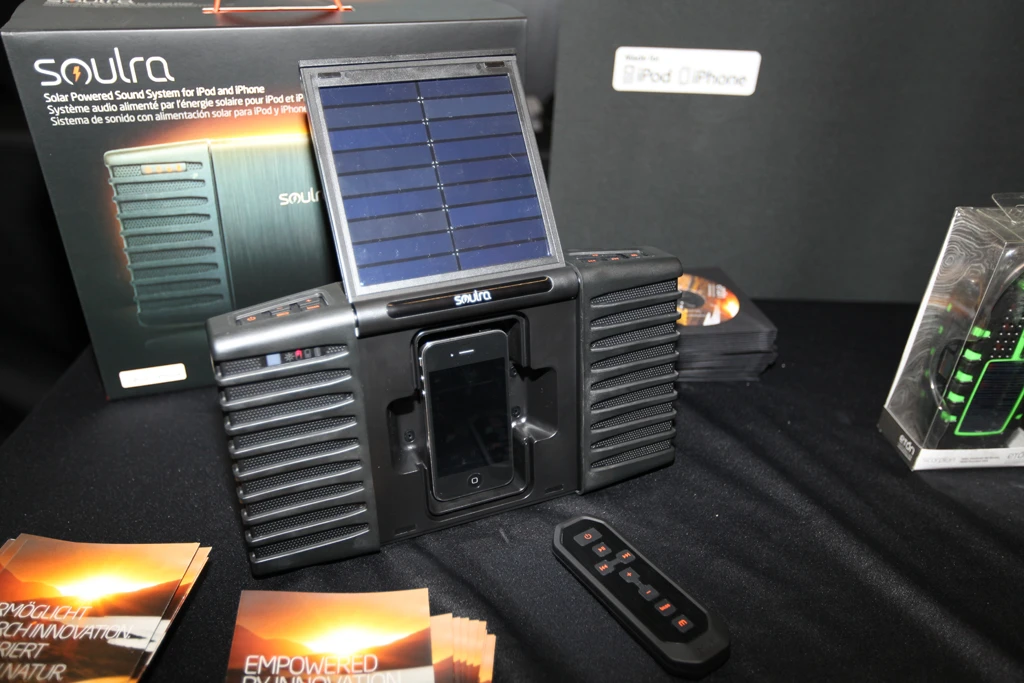 Eton has developed a solar-powered iPod/iPhone dock for the great outdoors - seen here at IFA recently