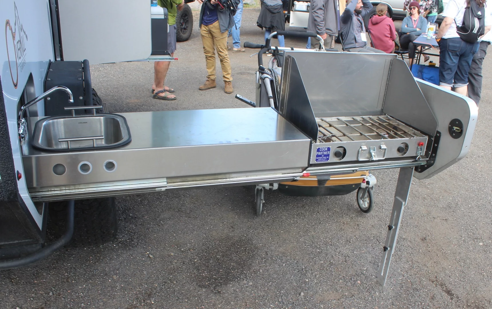 Slide-out kitchen on the Overkill S.O.5.10