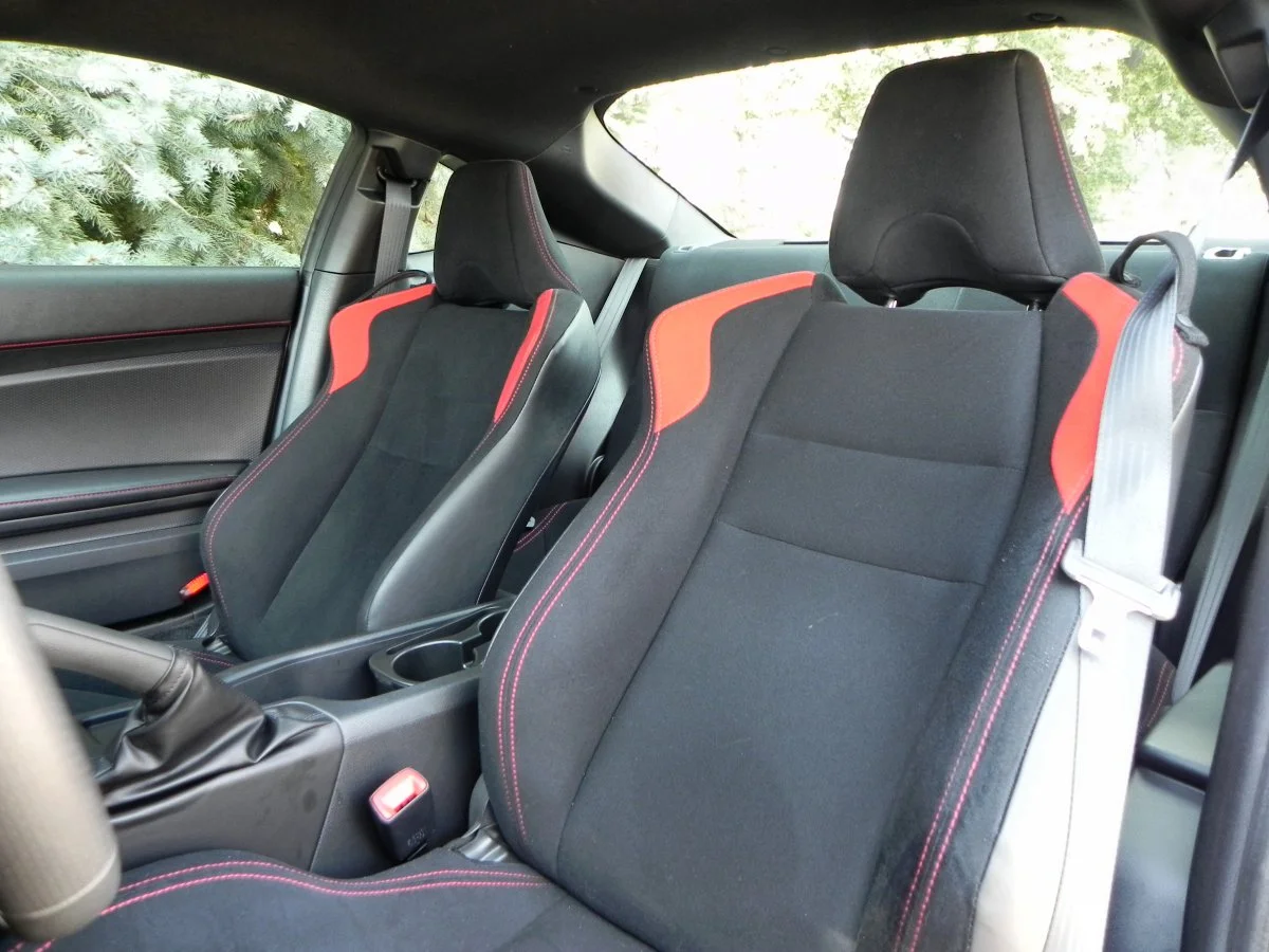 Bolstering on the front seats, shown here with the optional sport seating package, is phenomenal