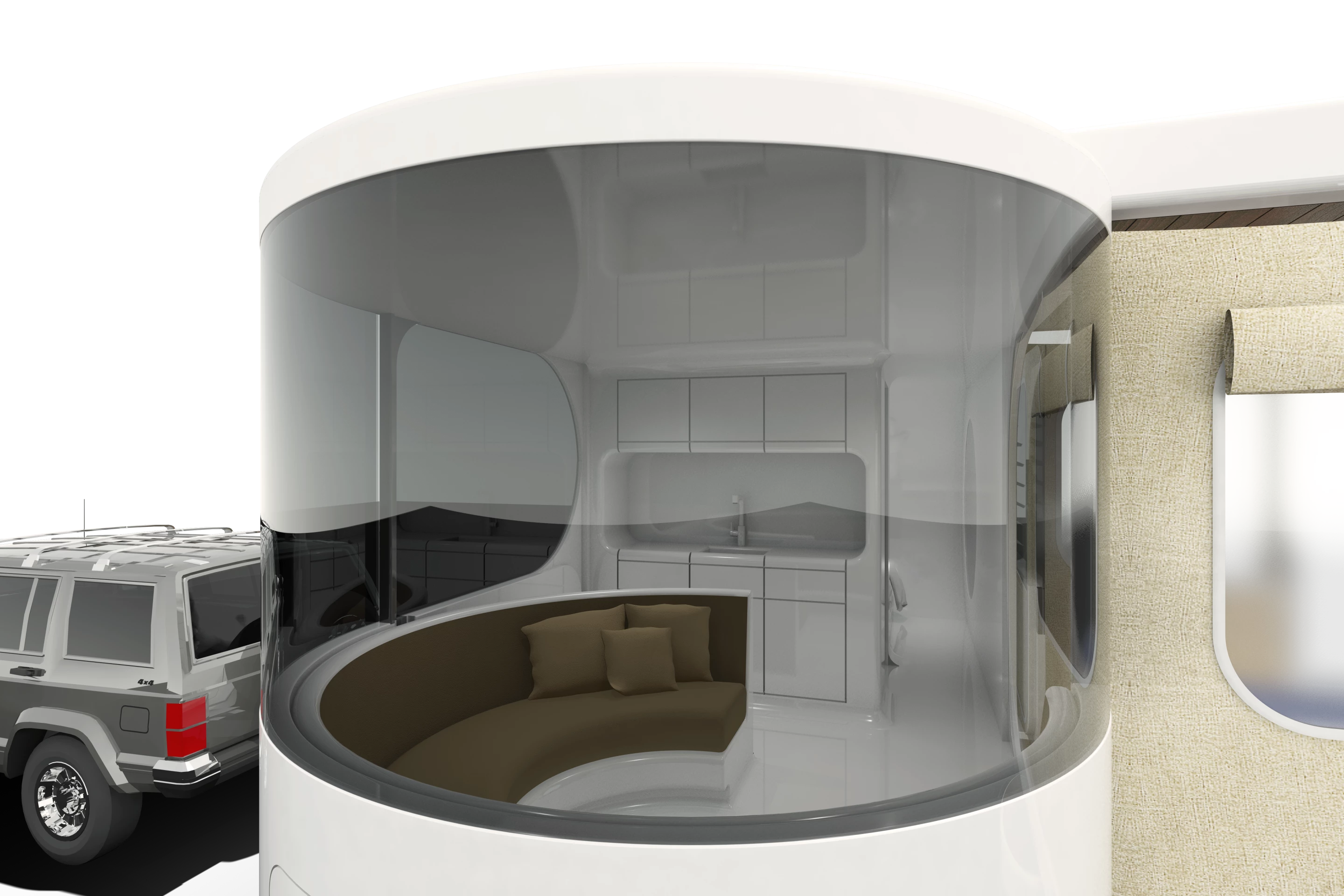 An interior view of the Romotow concept.
