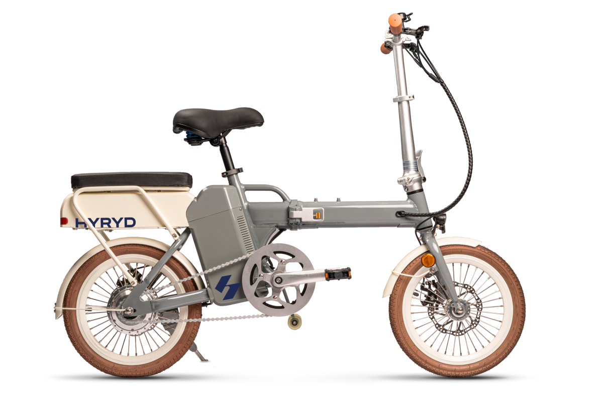 HydroRide Europe AG's HYRYD ebikes use a hydrogen fuel-cell to power the ride, with a compact solar-powered hydrogen generator available for green H2 production potential