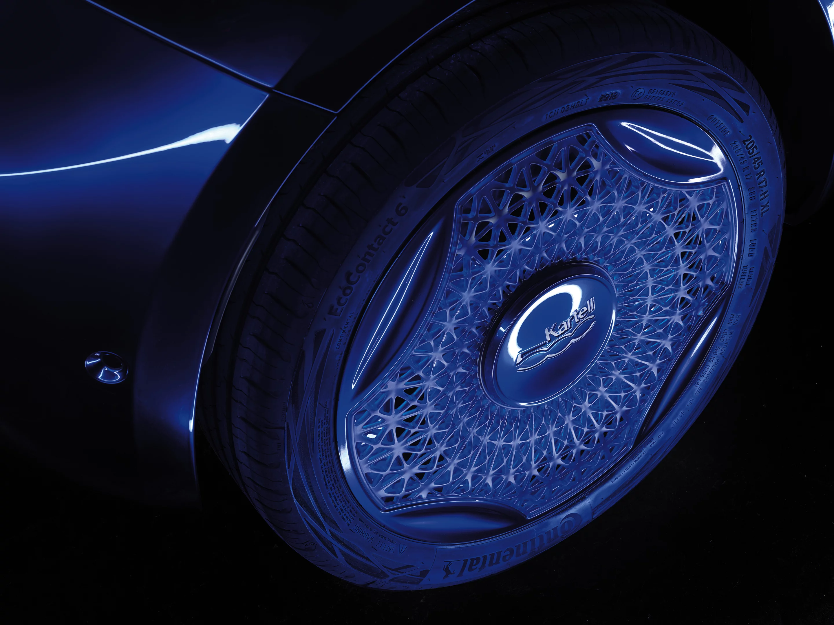 Wheel detailing on the one-off 500 Kartell model