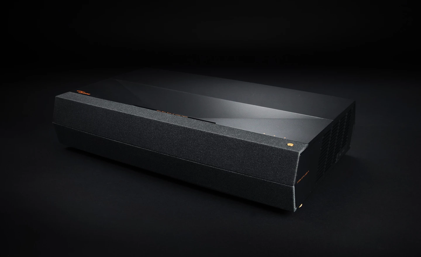 The Optoma P1 Smart 4K UHD Laser Cinema projector's NuForce soundbar is made up of individual woofers and aluminum full-range drivers housed in isolated speaker enclosures
