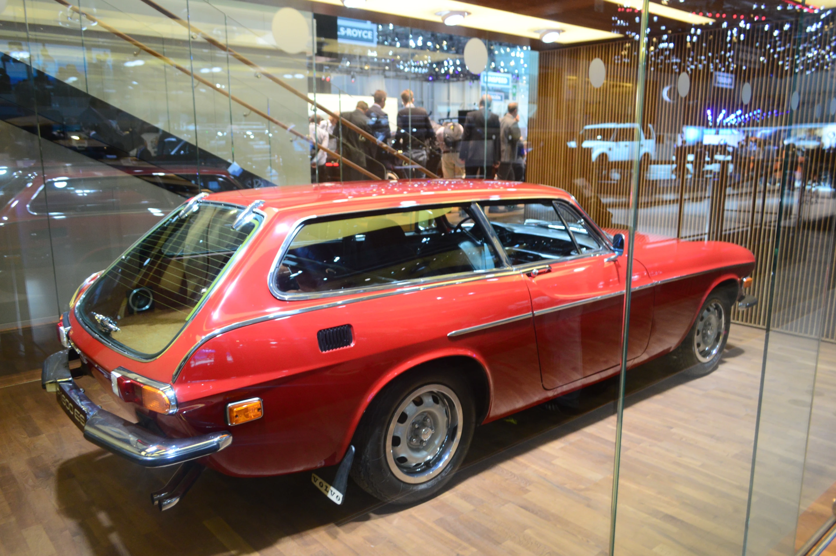 A Volvo P1800 ES sportwagon, also on display at the show