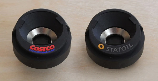Capless inserts with filling station logos