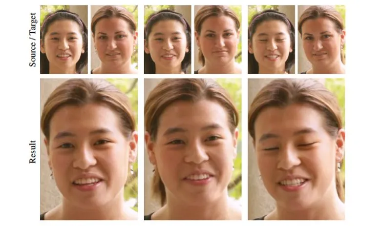 A Harvard computer scientist has created a digital "face transplant" system, that could be used by amateur and low-budget film-makers (Images: Association for Computing Machinery)