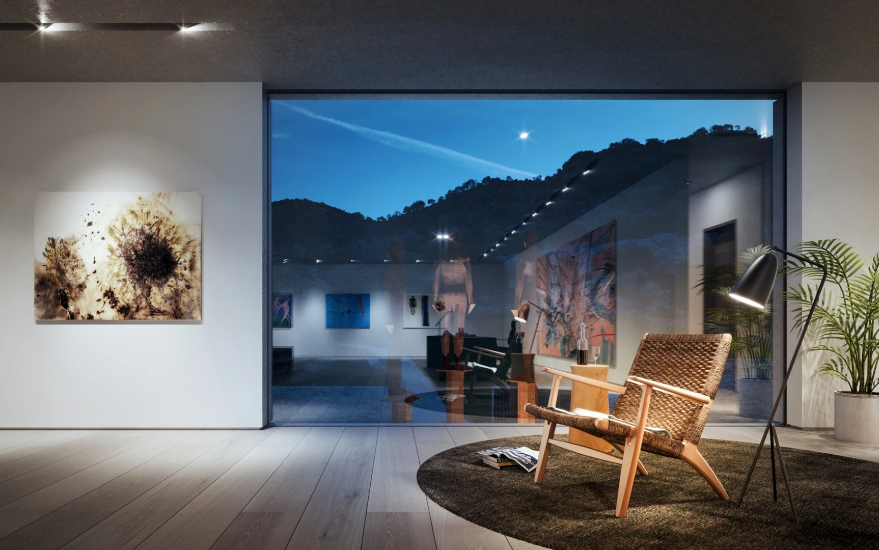 From inside the S 00/30 concept Superhouse, the pool appears to merge into the sea