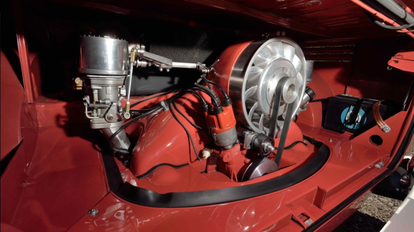 This 1959 23-window Volkswagen Samba looks close to stock from the outside, but is far from it on the inside, with a 2,387cc engine producing 160 hp and four wheel disk brakes. Auction Description