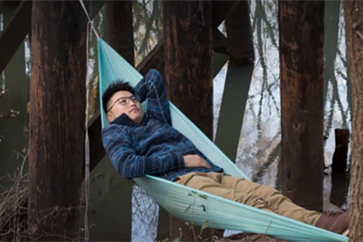 The DayLite Hammock is made from polyethelene and ripstop nylon