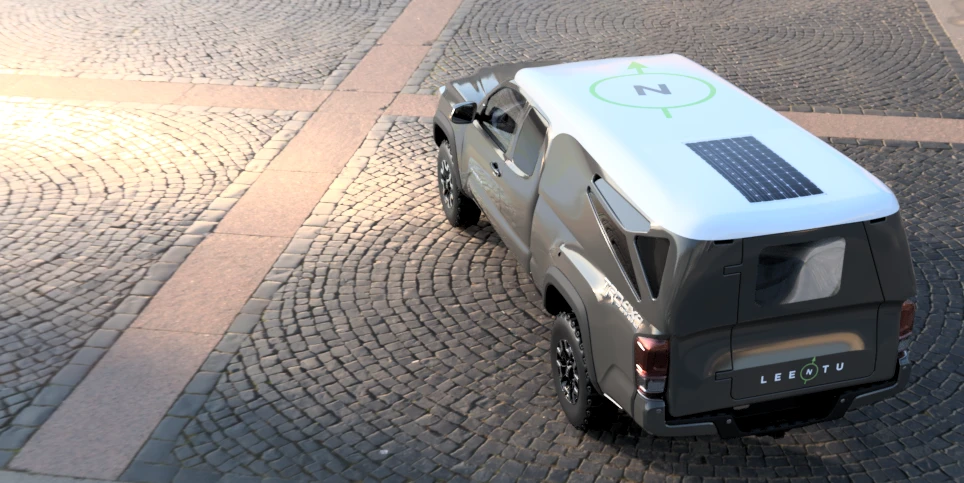 The Leentu compacts flat and low-profile for better aerodynamics and snag-proofing