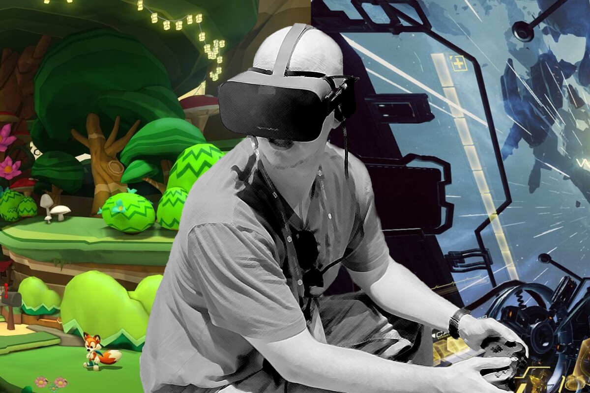 Two top-tier VR games will be bundled with the Rift: Lucky's Tale (left) and Eve: Valkyrie