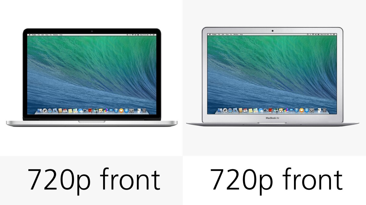 Both MacBooks have standard 720p front-facing cameras