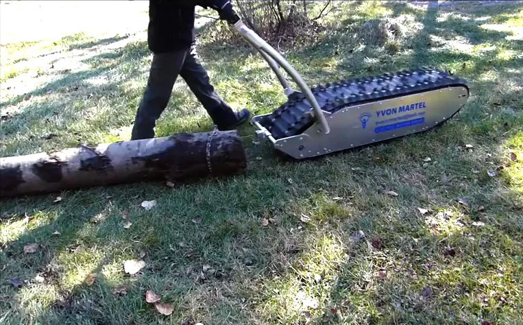 The electric sled can be rigged up to pull people or fallen logs, or fallen people
