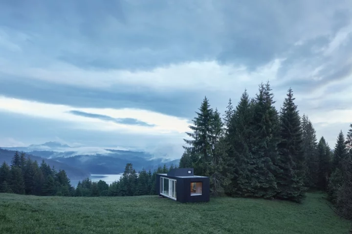 Covering 40 sq m (430 sq ft) in all, the Into the Wild cabin is able to function entirely off grid