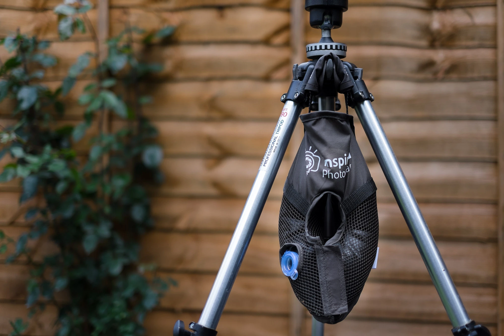 WaterWeight can be hung off a tripod to add stability