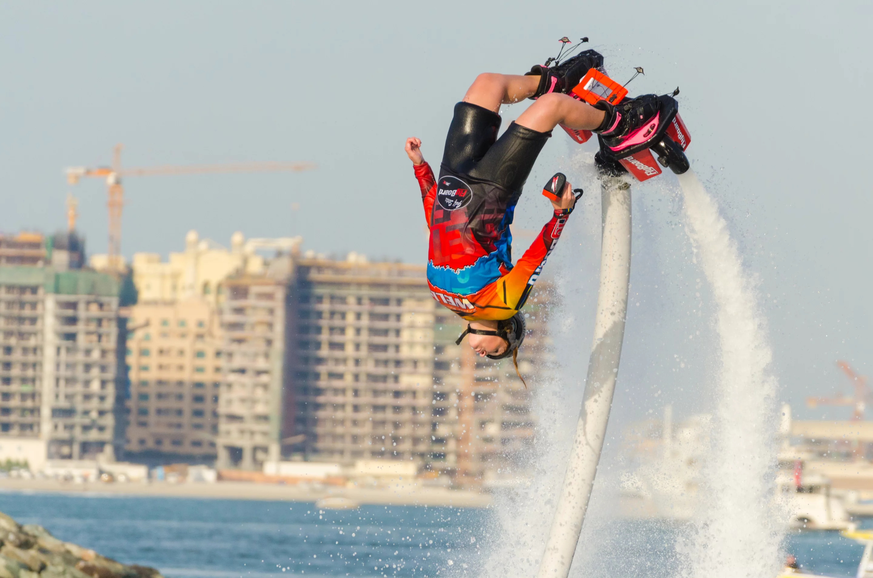 Canada's Stephanie Wells finished second in the inaugural Womens Flyboard World Cup held in Dubai, December, 2014 (Photo: Liam McKenna)